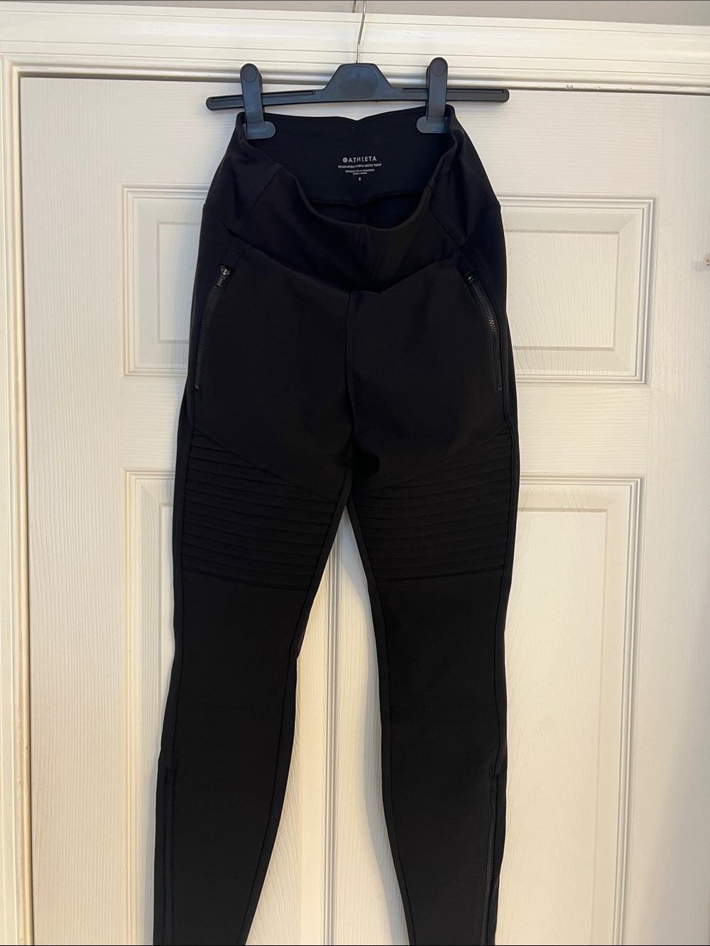 Athleta Black Moto-Style Performance Joggers